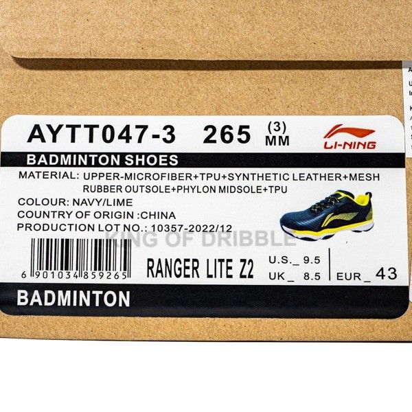 Sepatu Badminton/Bulu Tangkis Li-ning Ranger Lite Z2 AYTT047-3 Original BNIB