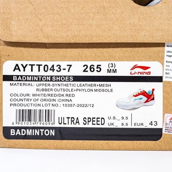Sepatu Badminton/Bulu Tangkis Li-ning Ultra Speed AYTT043-7 Original BNIB