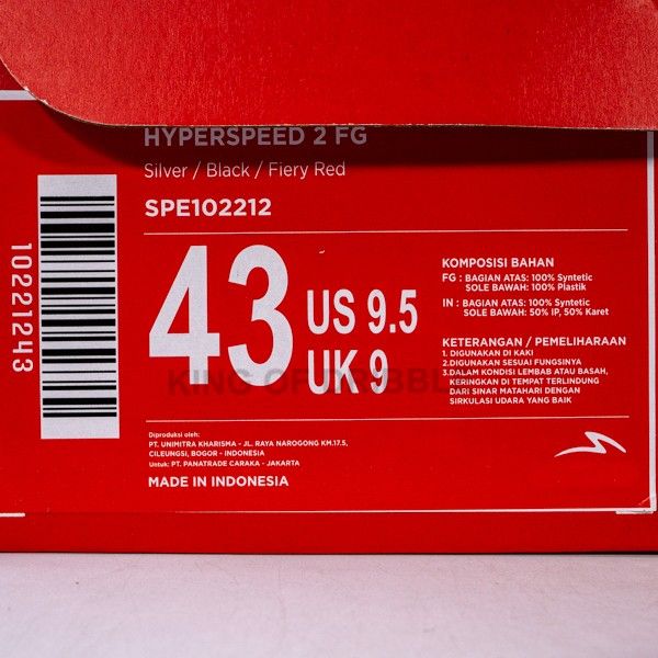 Sepatu Bola Specs Hyperspeed 2 FG 102212 Original BNIB