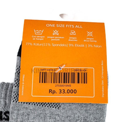 Kaos kaki Ortuseight Swift Socks S Grey Black 27030015 Original BNWT