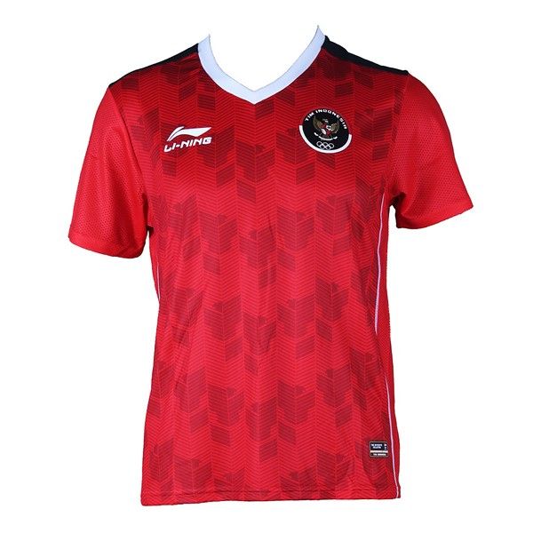 Kaos Li-Ning Men's V-Neck T-Shirt Red ATSSC19-1 Original BNWT