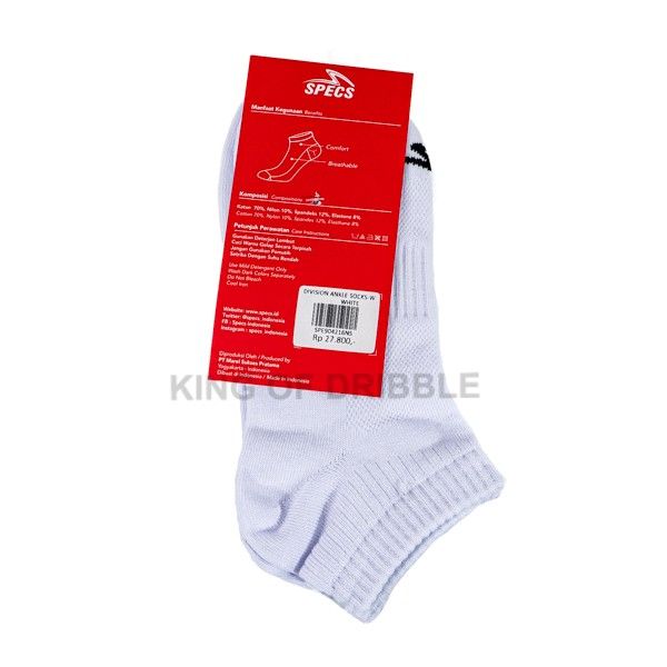 Kaos kaki Specs Division Ankle Socks White 904216 Original BNWT