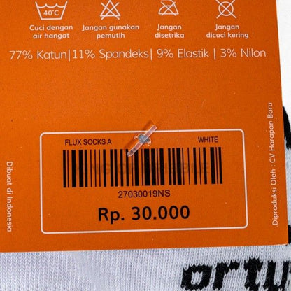 Kaos kaki Sekolah OrtusEight Flux Socks School A White 27030019 Original BNWT