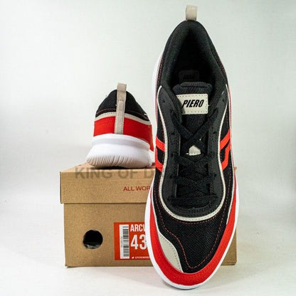 Sepatu Casual Piero Arc Wave St Black Red White P21007 Original BNIB