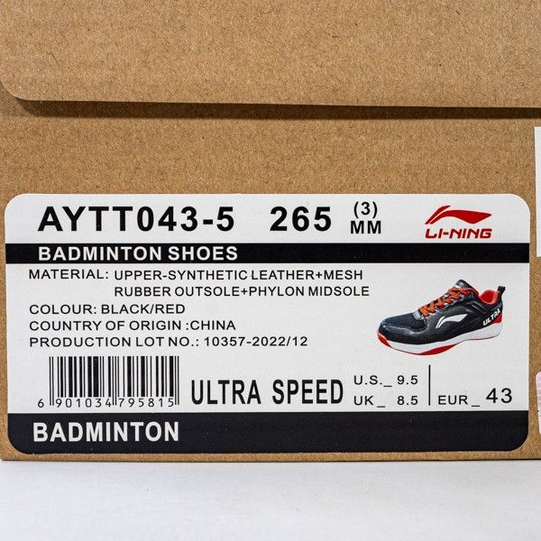 Sepatu Badminton/Bulu Tangkis Li-ning Ultra Speed AYTT043-5 Original BNIB