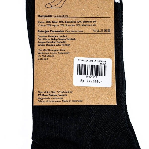 Kaos kaki Specs Division Ankle Socks Black 904215 Original BNWT